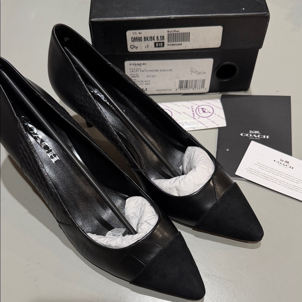 Coach Black Leather Heels